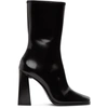 BY FAR BY FAR BLACK SEMI-PATENT LINDA HEELED BOOTS