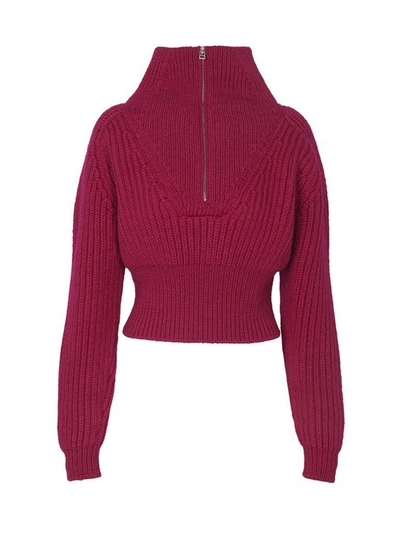 Jacquemus Wool Turtleneck Sweater In Pink & Purple