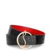 CHRISTIAN LOUBOUTIN CL logo black leather belt