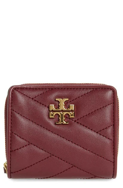 Tory Burch Kira Chevron Quilted Bifold Wallet In Imperial Garnet
