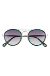 Lele Sadoughi Downtown 48mm Aviator Sunglasses In Emerald