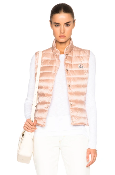 Moncler Liane Quilted Nylon Down Vest In 500 Pink