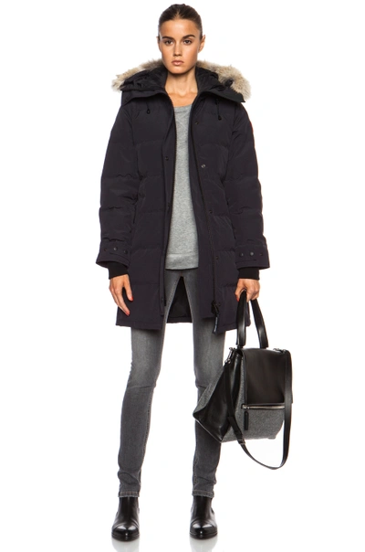 Canada Goose Shelburne Parka With Coyote Fur In Dark Blue