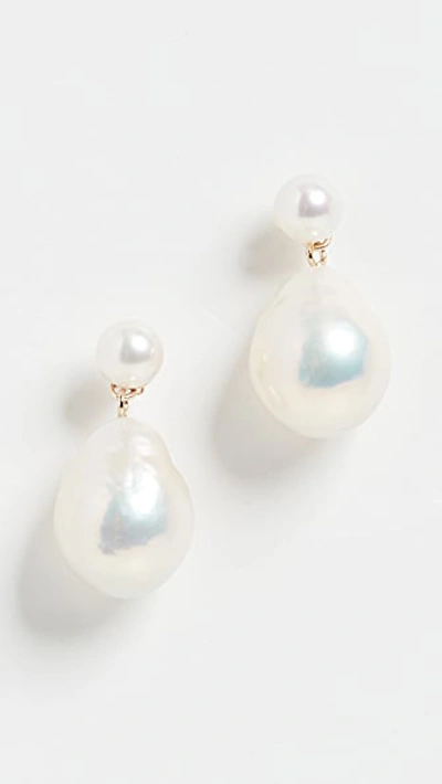 Mizuki Gold Baroque Pearl Drop Earrings