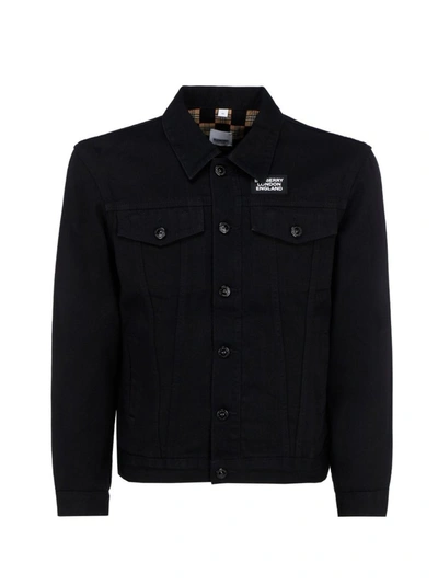 Burberry Satchwell Logo-print Denim Jacket In Black