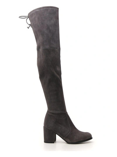 Stuart Weitzman Tieland Suede Over-the-knee Boots In Slate Medium Gray Suede