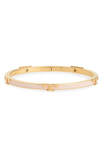 Tory Burch Kira Enamel Stackable Bracelet In Tory Gold / Mineral Pink