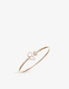 CHOPARD CHOPARD WOMEN'S ROSE GOLD HAPPY HEARTS WINGS 18CT ROSE-GOLD, MOTHER-OF-PEARL AND DIAMOND BANGLE,40627692
