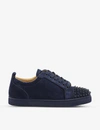 Christian Louboutin Louis Junior Spike-embellished Suede Trainers