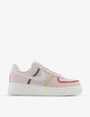Nike Air Force 1 '07 Suede-trimmed Canvas Sneakers In Red+summit+white+citron