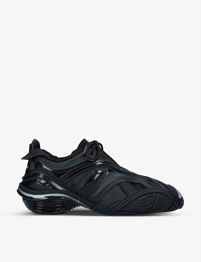 Balenciaga Tyrex Rubber And Coated-mesh Panelled Sneakers In Black