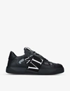 VALENTINO GARAVANI VALENTINO GARAVANI MENS BLACK VL7N LOGO-EMBELLISHED LEATHER TRAINERS,40642471