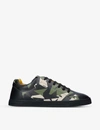FENDI CAMO BUGS LEATHER MID-TOP TRAINERS,R03657248