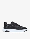 Givenchy Mens Blk/white Wing Logo-embellished Leather Trainers 11 In Blk/white