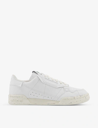Adidas Originals Continental 80 Suede-trimmed Leather Trainers In White