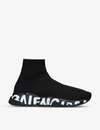 BALENCIAGA BALENCIAGA MEN'S BLACK MEN'S SPEED GRAFFITI SOLE KNITTED TRAINERS,40476935