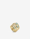 Monica Vinader Siren Cluster 18ct Gold-plated Vermeil And Amazonite Cocktail Ring In 18ct Gold Vermeil