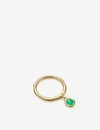 MONICA VINADER SIREN 18CT GOLD-PLATED STERLING SILVER AND GREEN ONYX CHARM RING,R00125604