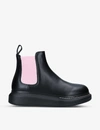 Alexander Mcqueen 40mm Hybrid Leather Chelsea Boots In Blk/other