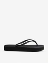 Havaianas Slim Flatform Womens Slip On Slides Flatform Sandals In Black