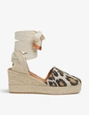 LK BENNETT SARAH LEOPARD-PRINT TEXTILE ESPADRILLES,R00107187