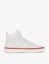 THE KOOPLES WOMENS WHI01 STUD-DETAIL LEATHER HIGH-TOP TRAINERS 3,R03638227