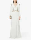 ALEXANDER MCQUEEN GEMSTONE AND SEQUIN-EMBELLISHED CREPE GOWN,R01588211