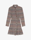 Sandro Sanel Crepe Ruffle Hem Mini Dress
