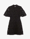 THE KOOPLES FRILL-DETAIL PAISLEY LACE MINI DRESS,R03638172