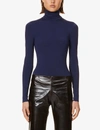 Wolford Colorado Long Sleeve Turtleneck Bodysuit In Jean