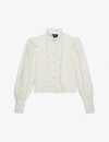 THE KOOPLES FRILL-NECK COTTON SHIRT,R03638154