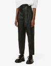 RED VALENTINO HIGH-RISE TAPERED LEATHER TROUSERS,R03629655