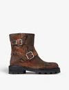 Jimmy Choo Youth Ii Snake-print Leather Ankle Boots In Cuoio