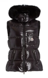 MONCLER BALABIO FUR-TRIMMED DOWN PUFFER VEST,804694