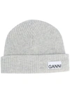 GANNI RIBBED-KNIT HAT