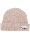 GANNI RIBBED-KNIT HAT