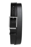 Montblanc Reversible Black/brown Leather Belt 113347 In Black