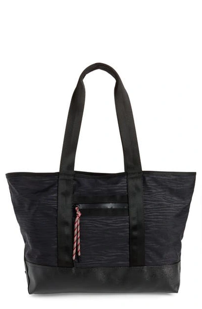 Rebecca Minkoff Downtown Animal Stripe Nylon Tote In Black