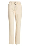 AG HIGH WAIST RAW HEM STRAIGHT LEG JEANS,NBD1782DC