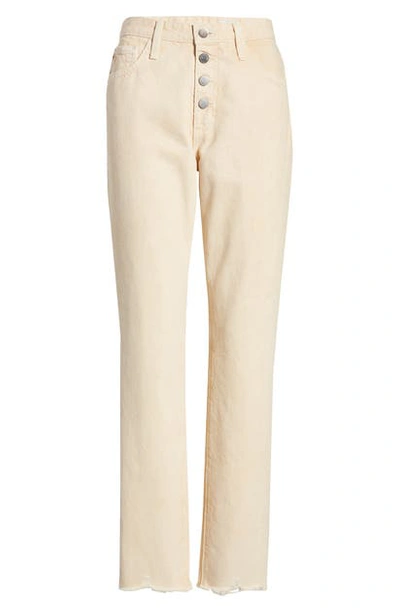 Ag High Waist Raw Hem Straight Leg Jeans In Moonwash Mongoose