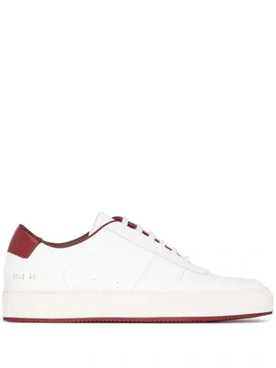 Common Projects And Red Retro Low '70s Leather Trainers In White