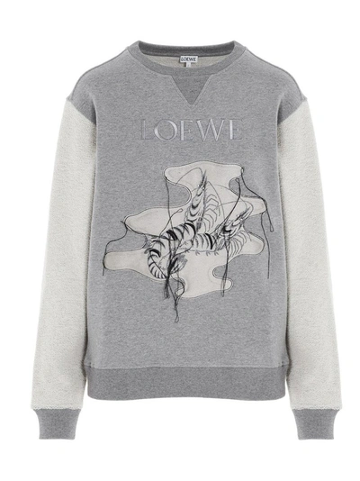 Loewe Shrimp Jaquard Sweatshirt In Grey