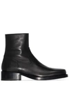 ANN DEMEULEMEESTER SQUARE TOE ANKLE BOOTS