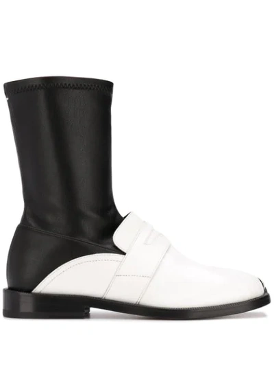 Maison Margiela Tabi Leather Loafer Boots In Multi