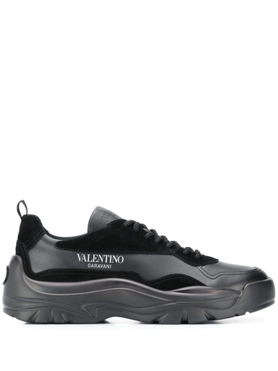 Valentino Garavani Gumboy Leather Sneakers In Black