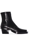 Alyx Black Leather Ankle Boots In Black
