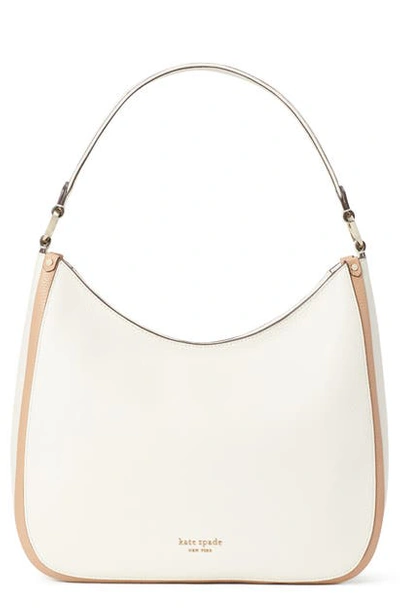 Kate Spade Roulette Large Leather Hobo Bag In Parchment Multi