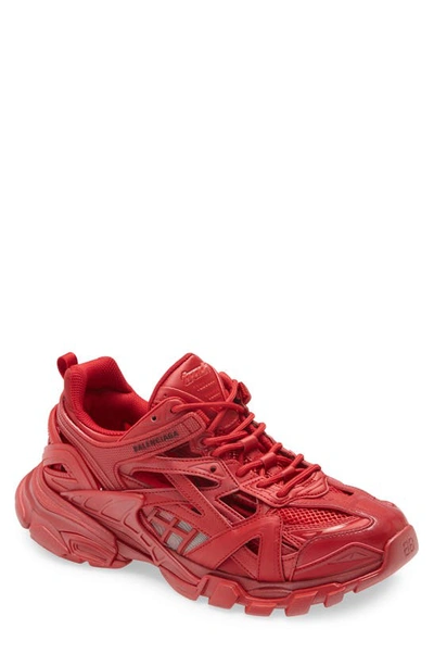 Balenciaga Men's Track 2 Tonal Faux-leather Sneakers In Red