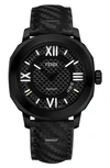 FENDI SELLERIA LEATHER STRAP WATCH, 42MM,F820011111