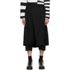 YOHJI YAMAMOTO BLACK WOOL WRAP TROUSERS